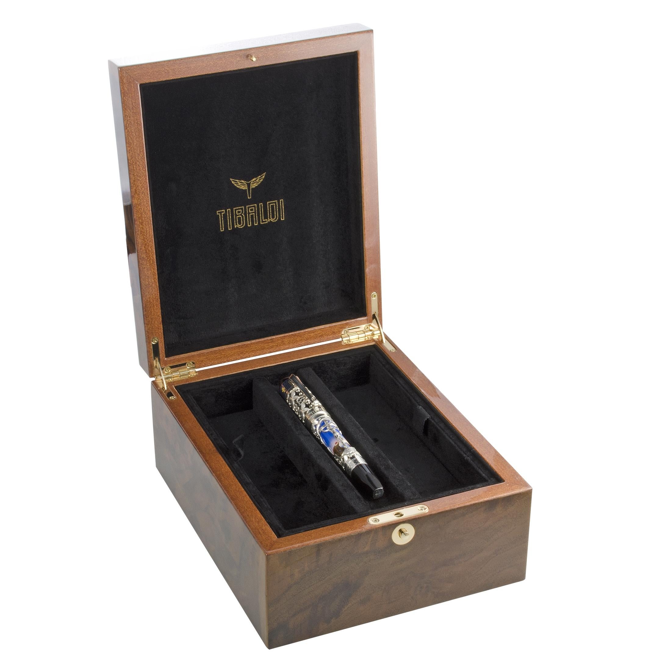 Montegrappa Tibaldi Jesus Silver Rollerball Medium Pen In New Condition In Southampton, PA