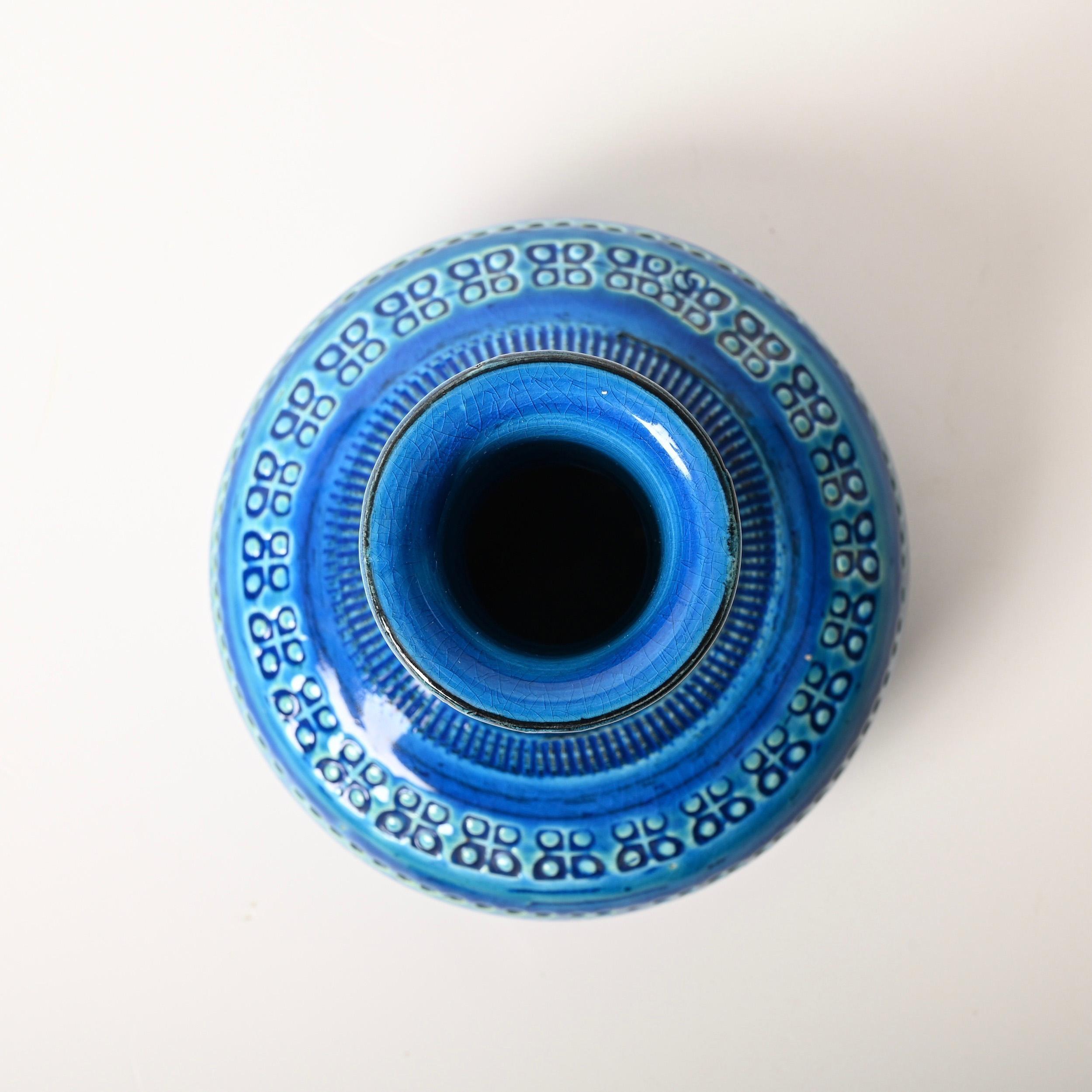 Montelupo and Londi Mid-Century Blue Ceramic Italian Vase for Bitossi, 1960s 10