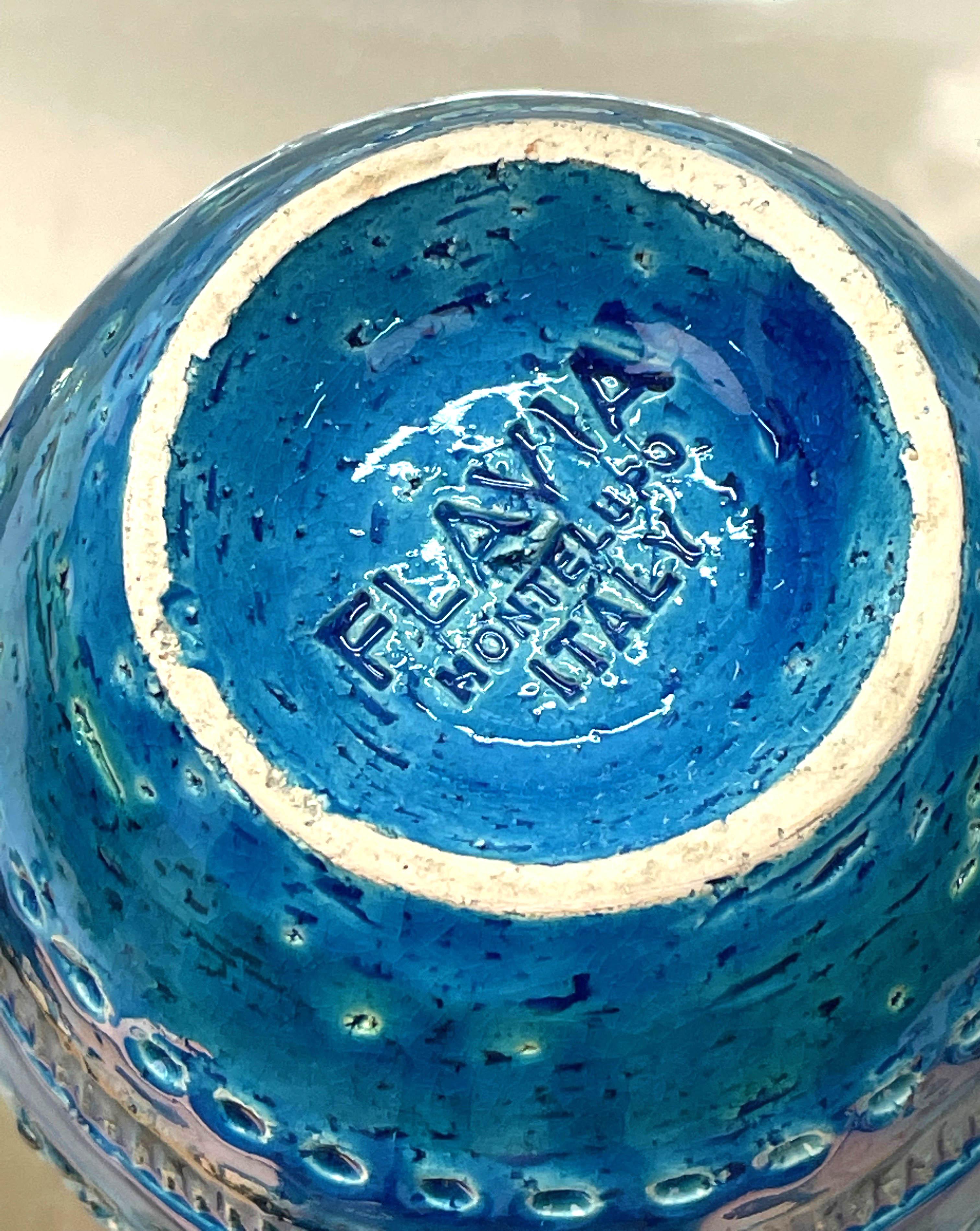 Montelupo and Londi Midcentury Blue Terracotta Italian Vase for Bitossi, 1960s 1