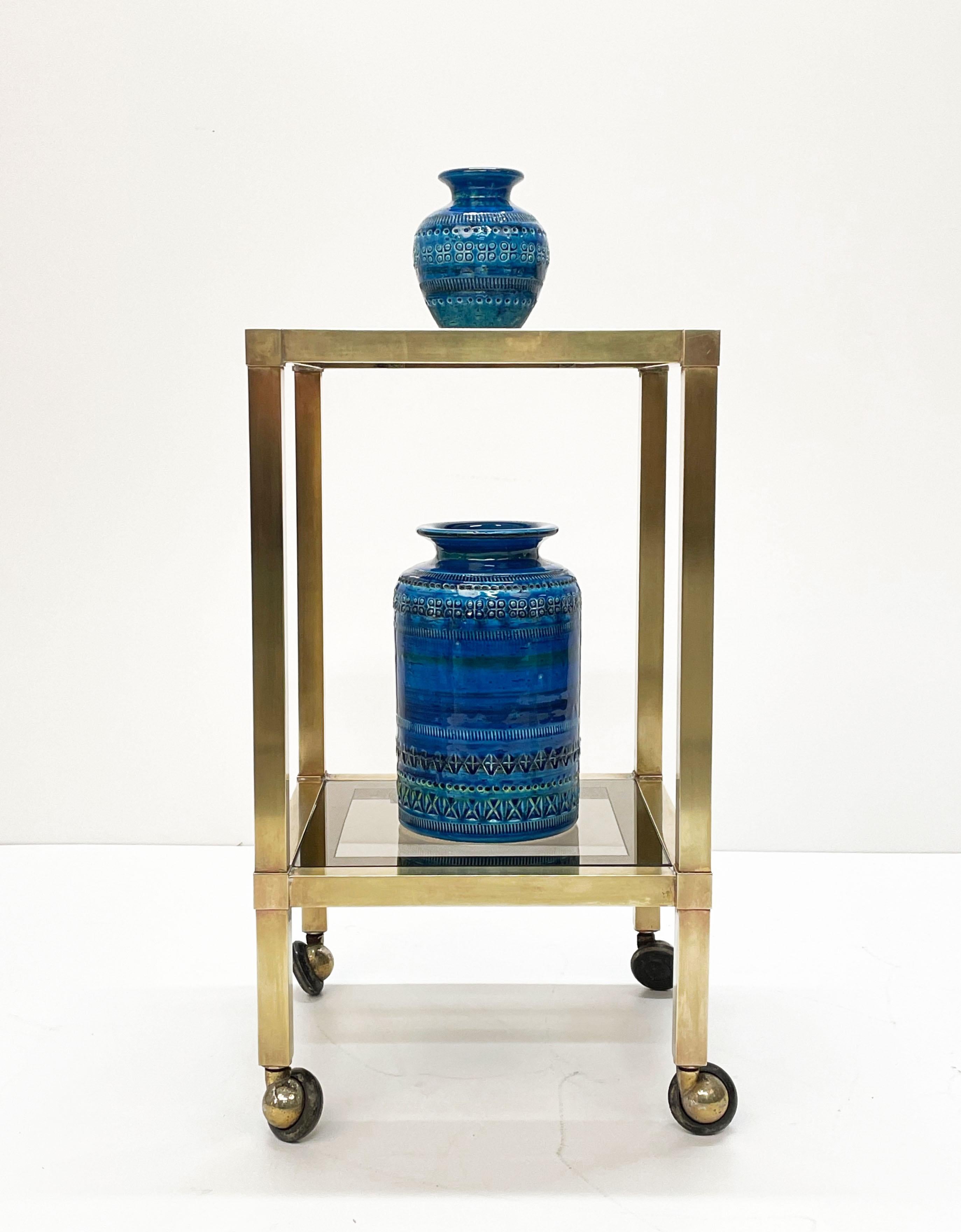 Montelupo and Londi Midcentury Blue Terracotta Italian Vase for Bitossi, 1960s 2