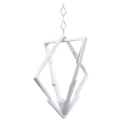 Ciondolo scultoreo Monter, lampadario in gesso bianco di Benediko