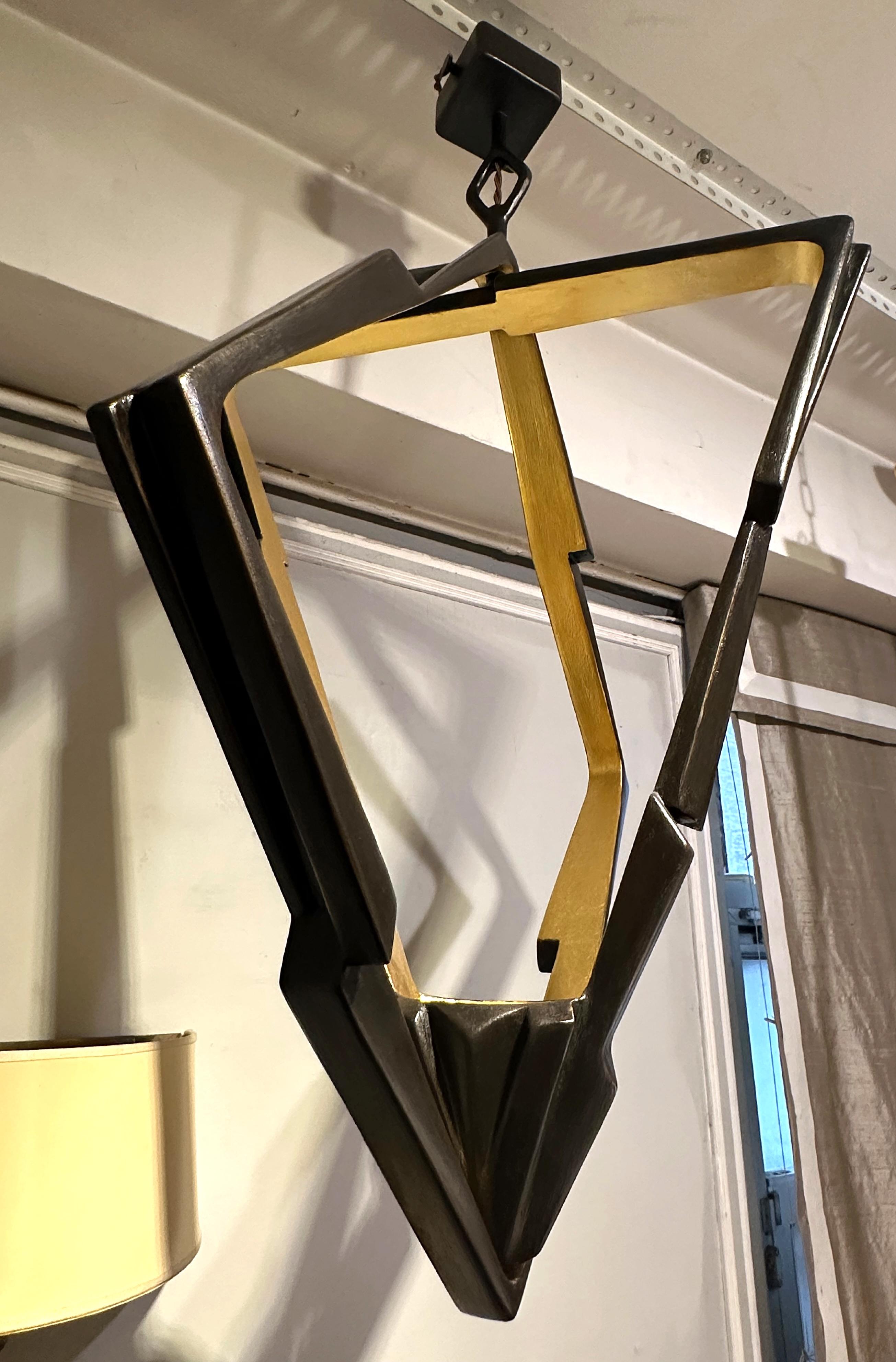 Gold Leaf Monter Sculptural Fixture For Sale