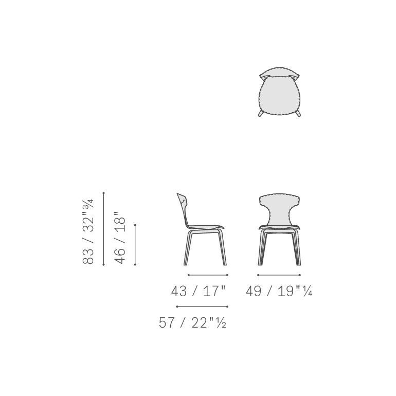 Contemporary Montera Chair Genuine Leather Pelle SC 04 Latte and Saddle Extra Testa di Moro For Sale