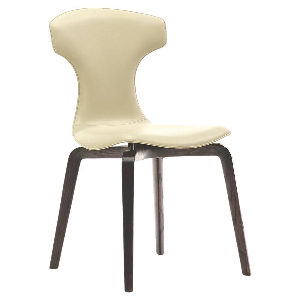 Chaise Montera en cuir véritable Pelle SC 04 Latte et selle Extra Testa di Moro en vente