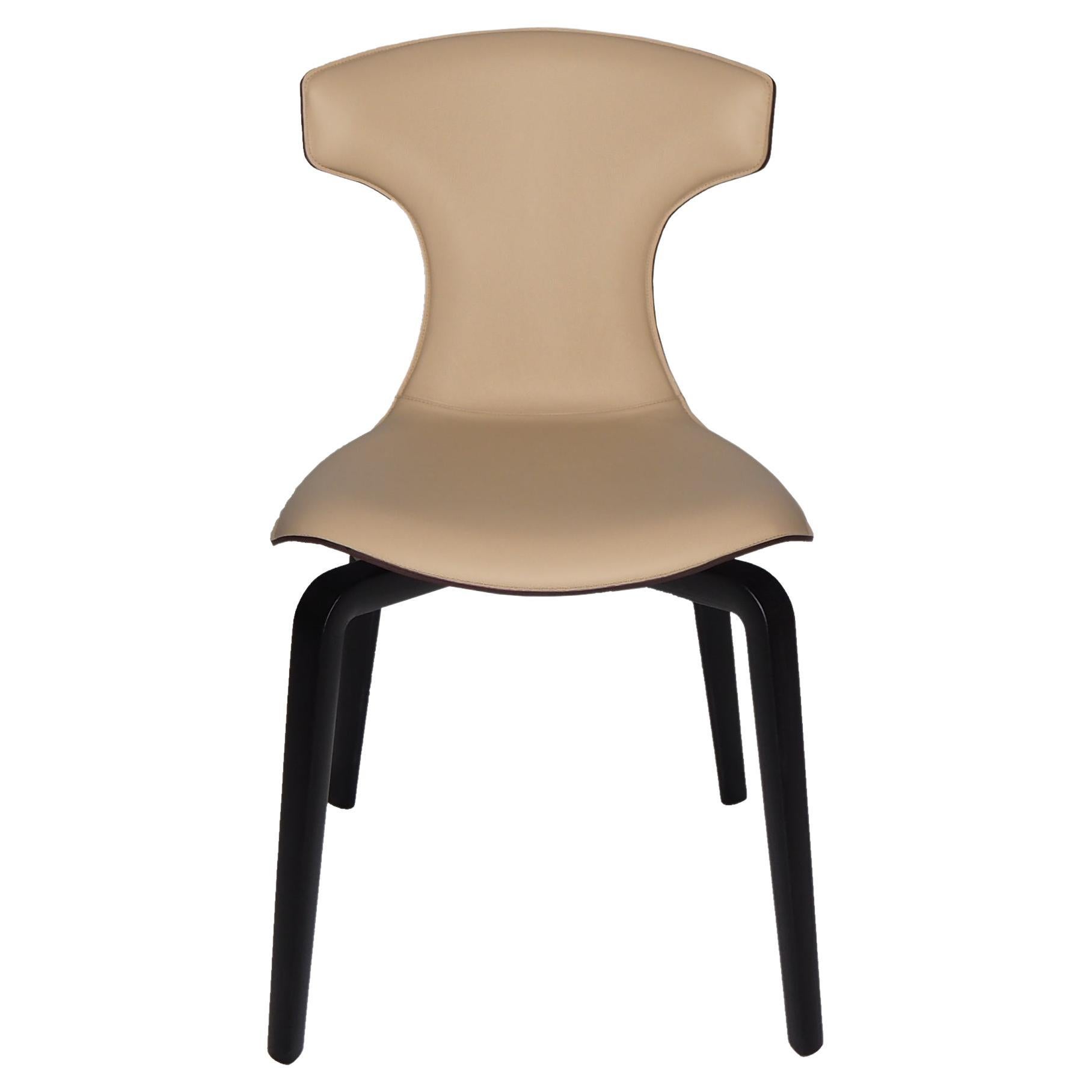 Montera Chair Genuine Leather Pelle SC 53 Creta and Saddle Extra Testa di Moro