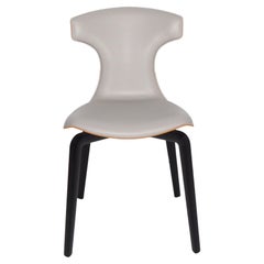Montera Chair in Genuine Leather Pelle SC 23 Tortora and Saddle Extra Cammello