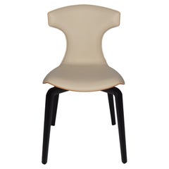 Montera Chair in Genuine Leather Pelle SC 51 Panna and Saddle Extra Cammello