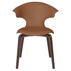 Montera Chair with Arms in Genuine Leather Pelle SC 66 India Light Brown