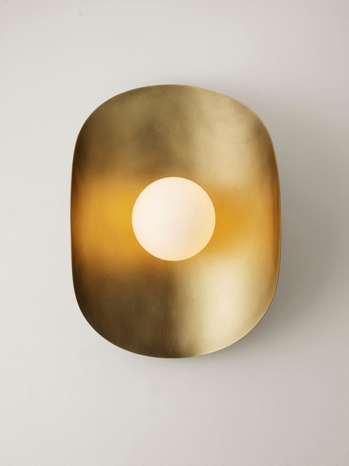 Contemporary MONTERA Flushmount, biomorphic form in  Brass & Glass, Blueprint Lighting For Sale