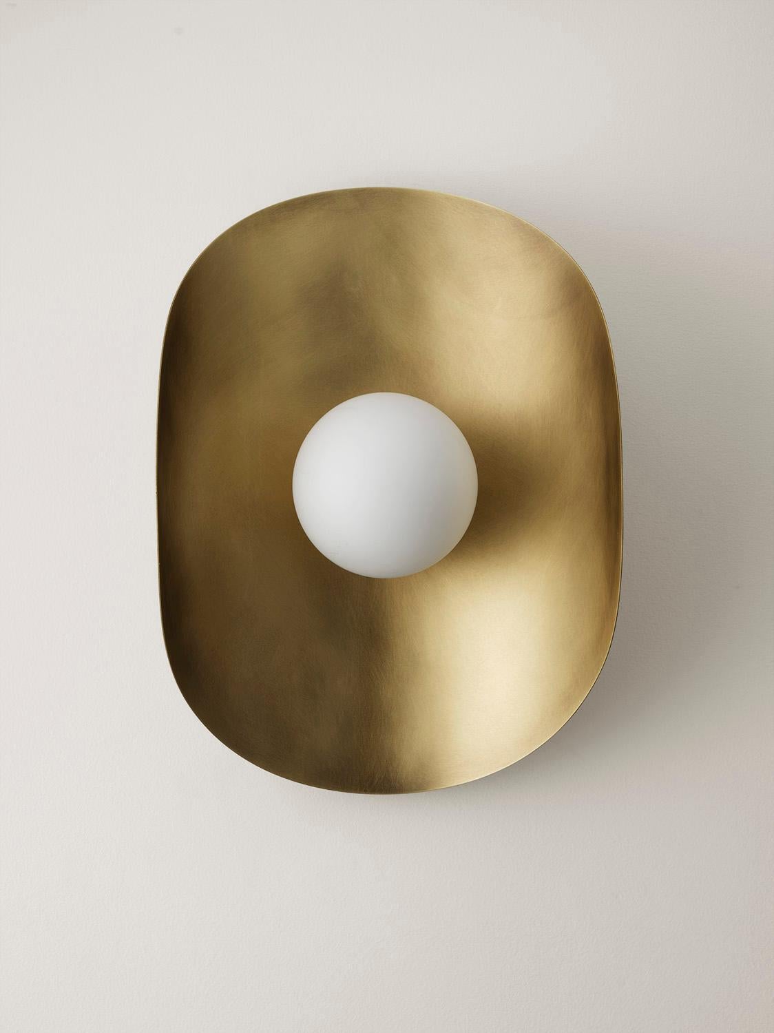 Modern MONTERA Wall Sconce or Flushmount , biomorphic Brass & Glass, Blueprint Lighting For Sale