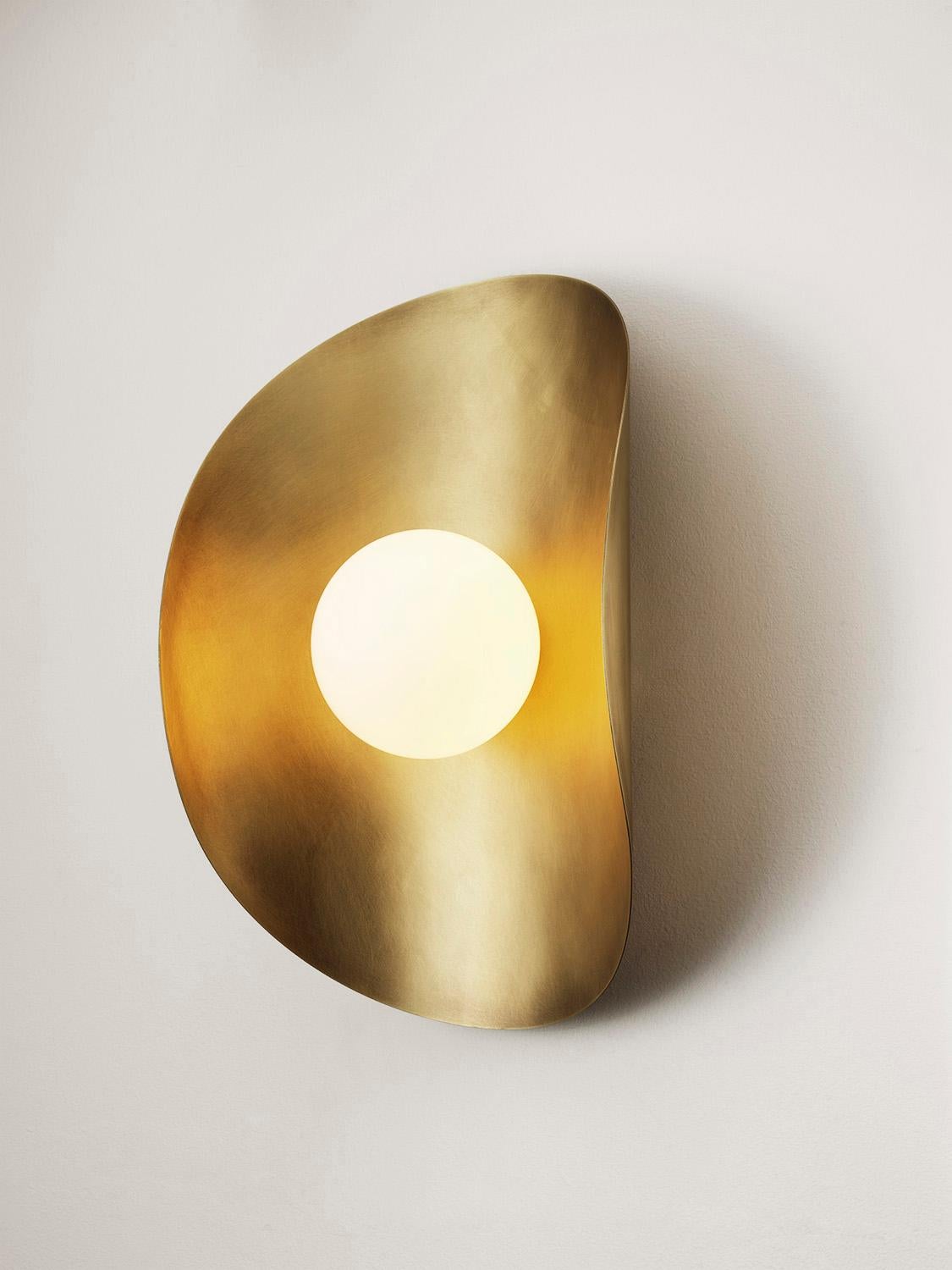American MONTERA Wall Sconce or Flushmount , biomorphic Brass & Glass, Blueprint Lighting For Sale