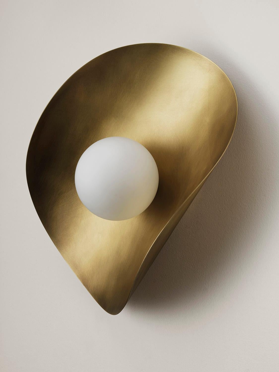 MONTERA Wall Sconce or Flushmount , biomorphic Brass & Glass, Blueprint Lighting In New Condition For Sale In New York, NY