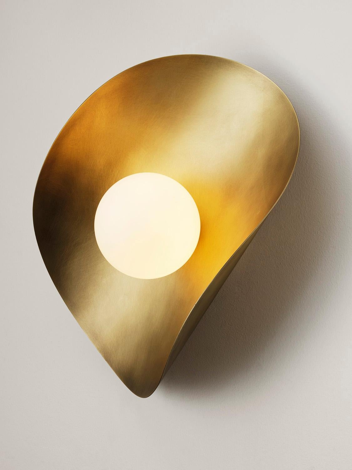 Contemporary MONTERA Wall Sconce or Flushmount , biomorphic Brass & Glass, Blueprint Lighting For Sale