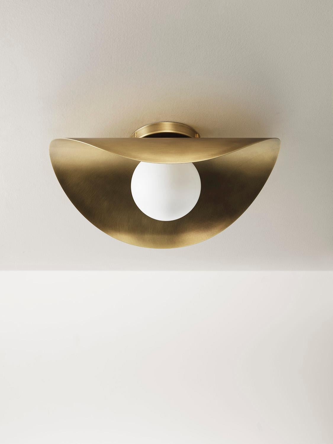 MONTERA Wall Sconce or Flushmount , biomorphic Brass & Glass, Blueprint Lighting For Sale 1