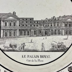 Montereau French Creamware Faïence Le Palais Royal Architecture Plate