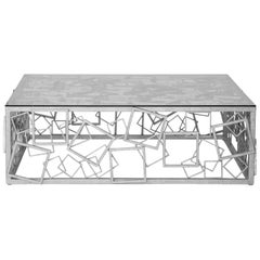Monterey Cocktail Table in Silver Leaf by Innova Luxuxy Group