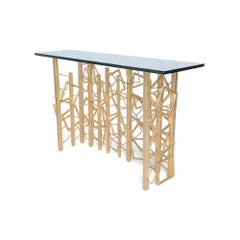 Monterey Console in Gold Leaf and Glass by Innova Luxuxy Group