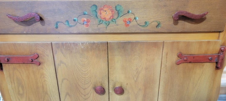 Hand-Painted Monterey Furniture Cupboard Mason Furniture 1930's For Sale