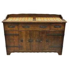 Antique Monterey Furniture "Old Wood" Finish F2568 Sideboard with 16 California Tile Top