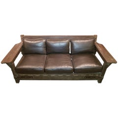Antique Monterey Leather Sofa