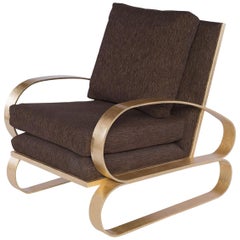 Monterey Lounge Chair II in Brown with Gold Details by Innova Luxuxy Group