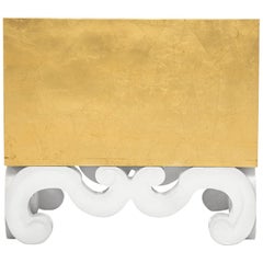 Monterey Scroll Side Table in Aged Gold Leaf by Innova Luxuxy Group