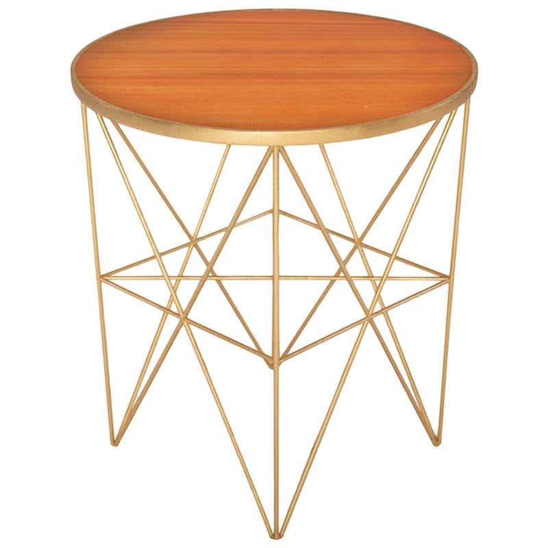 Monterey Short Side Table with Honey Lacquered Top by Innova Luxuxy ...