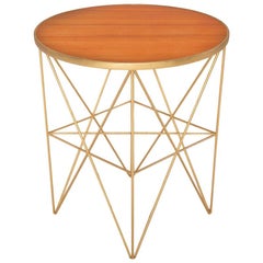 Monterey Short Side Table with Honey Lacquered Top by Innova Luxuxy Group