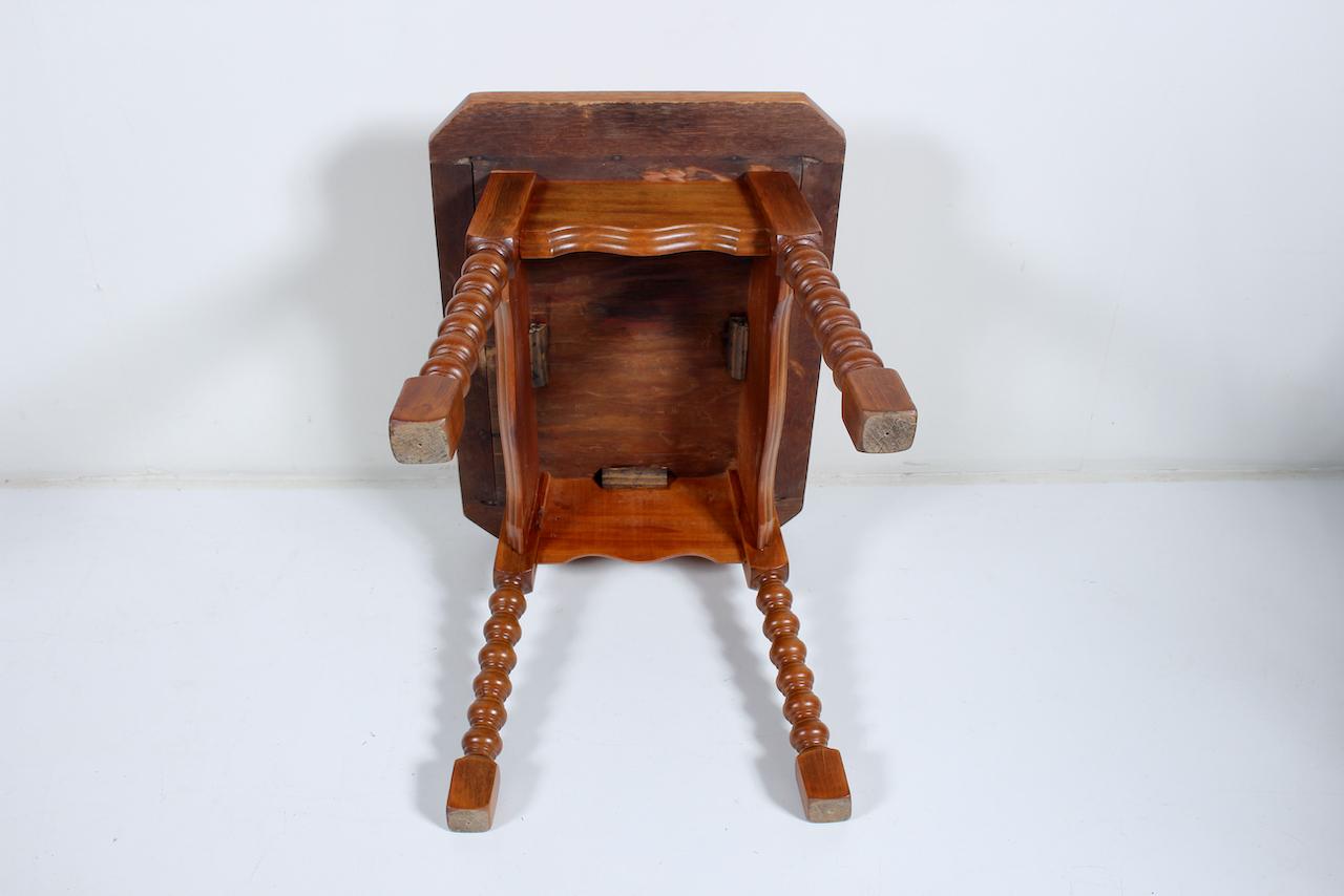 Monterey Style Turned End Table with Orange & Yellow Spanish Tiles, C. 1930 For Sale 11