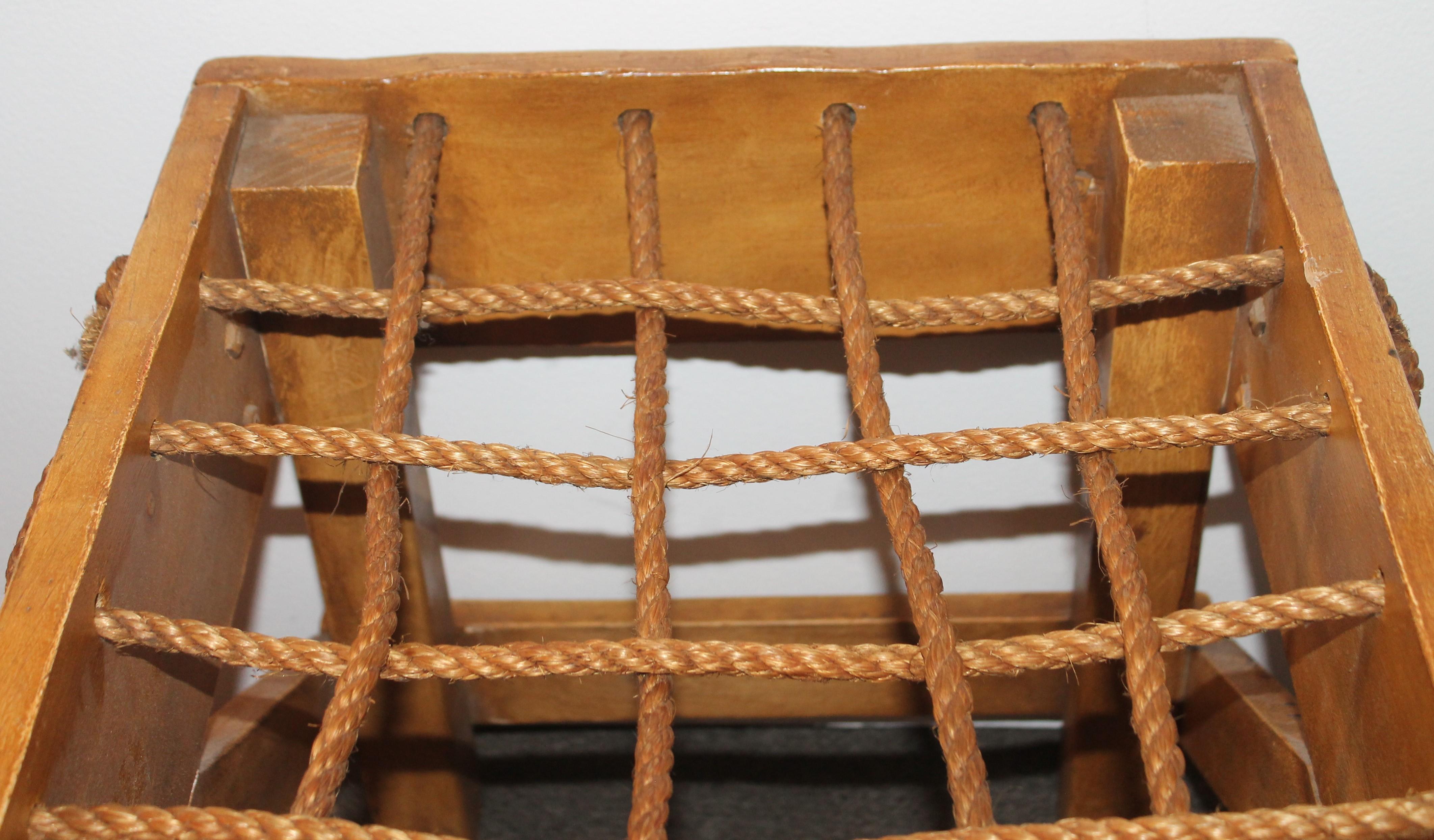 Monterrey Rope Bench with Hammered Iron Straps 9