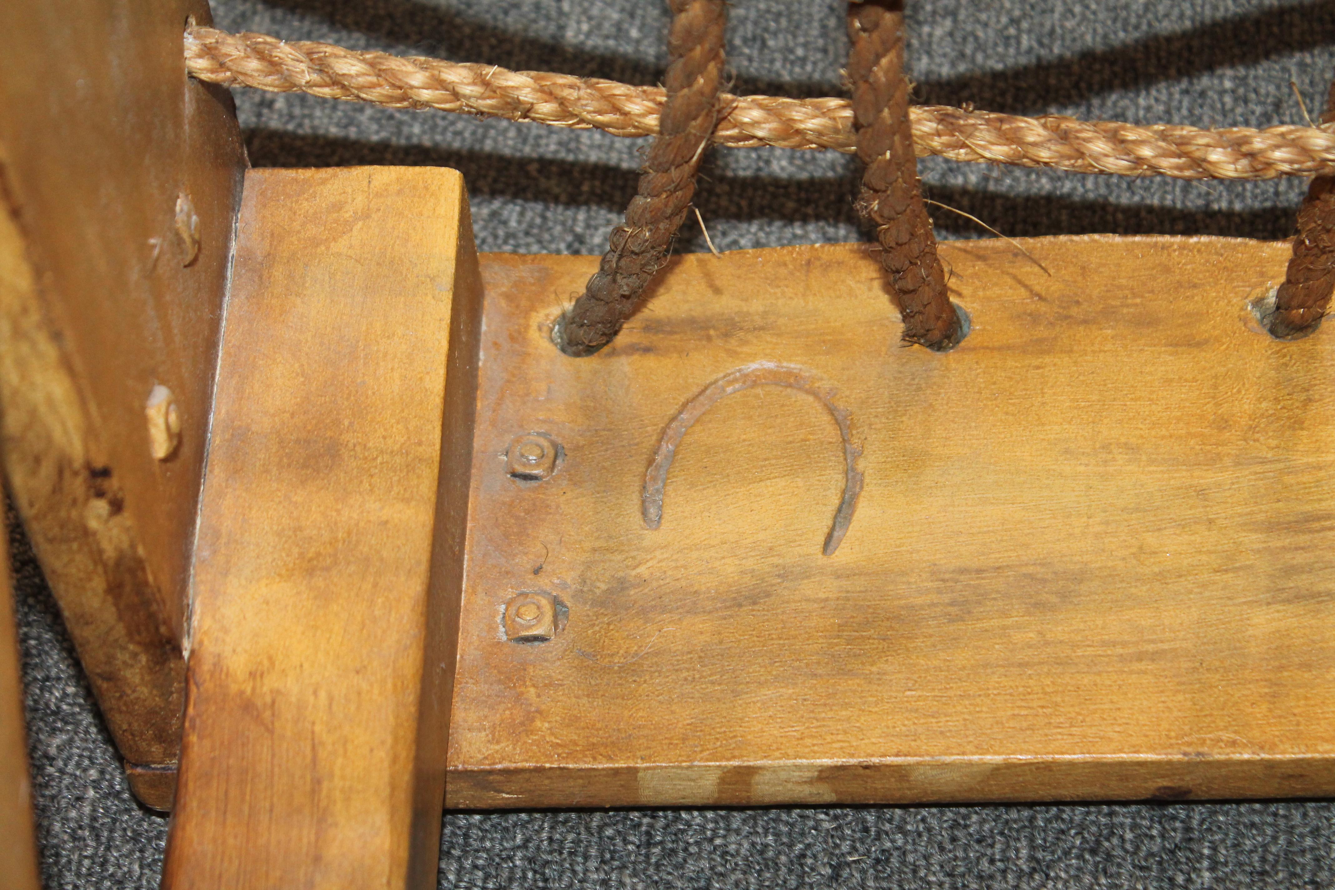 Adirondack Monterrey Rope Bench with Hammered Iron Straps