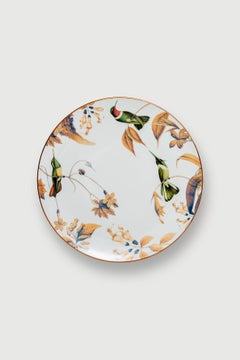 Monteverde, Six Contemporary Porcelain Dinner Plates with Decorative Design