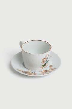 Monteverde, Juego de Té con Seis Porcelanas Contemporáneas con Diseño Decorativo