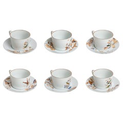 Monteverde, Juego de Té con Seis Porcelanas Contemporáneas con Diseño Decorativo
