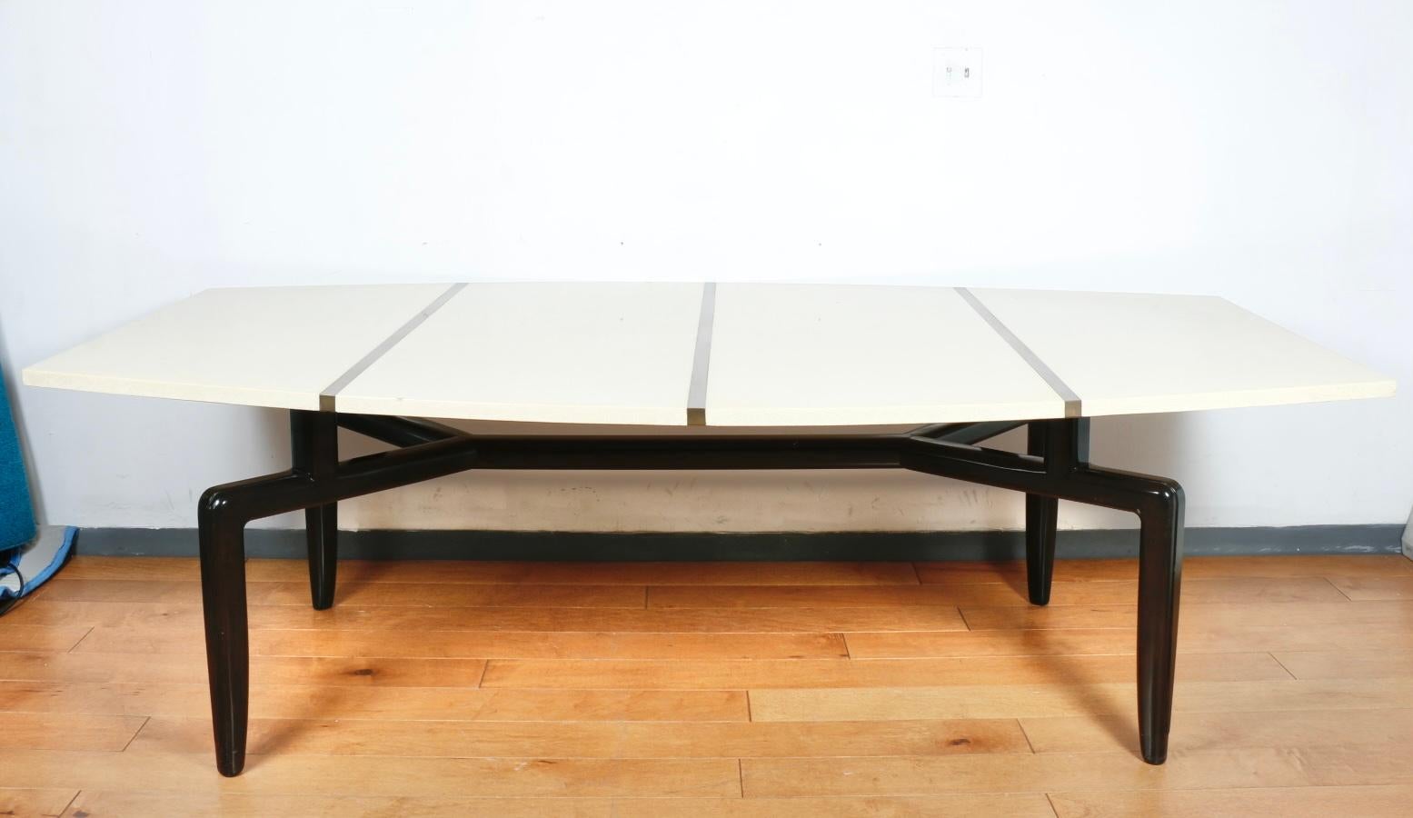 Large 2 piece dining or conference table in good vintage used condition. Great design on the base and top. Minimal signs of use. Top is very heavy and large.