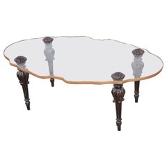 Monteverdi-Young Midcentury Hollywood Regency Scalloped Glass Cocktail Table