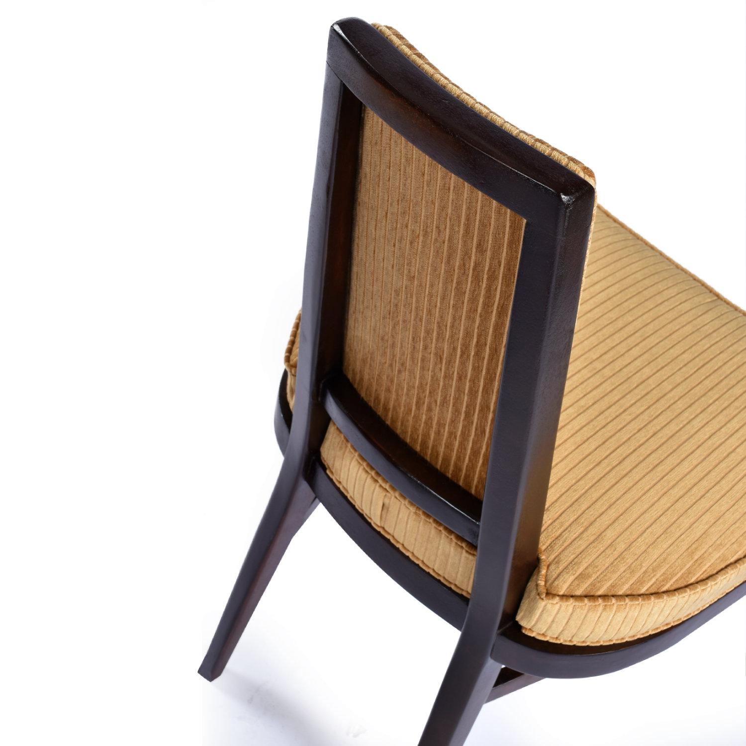Monteverdi-Young Style Wide Mid-Century Modern Dining Chairs with Gold Fabric 5