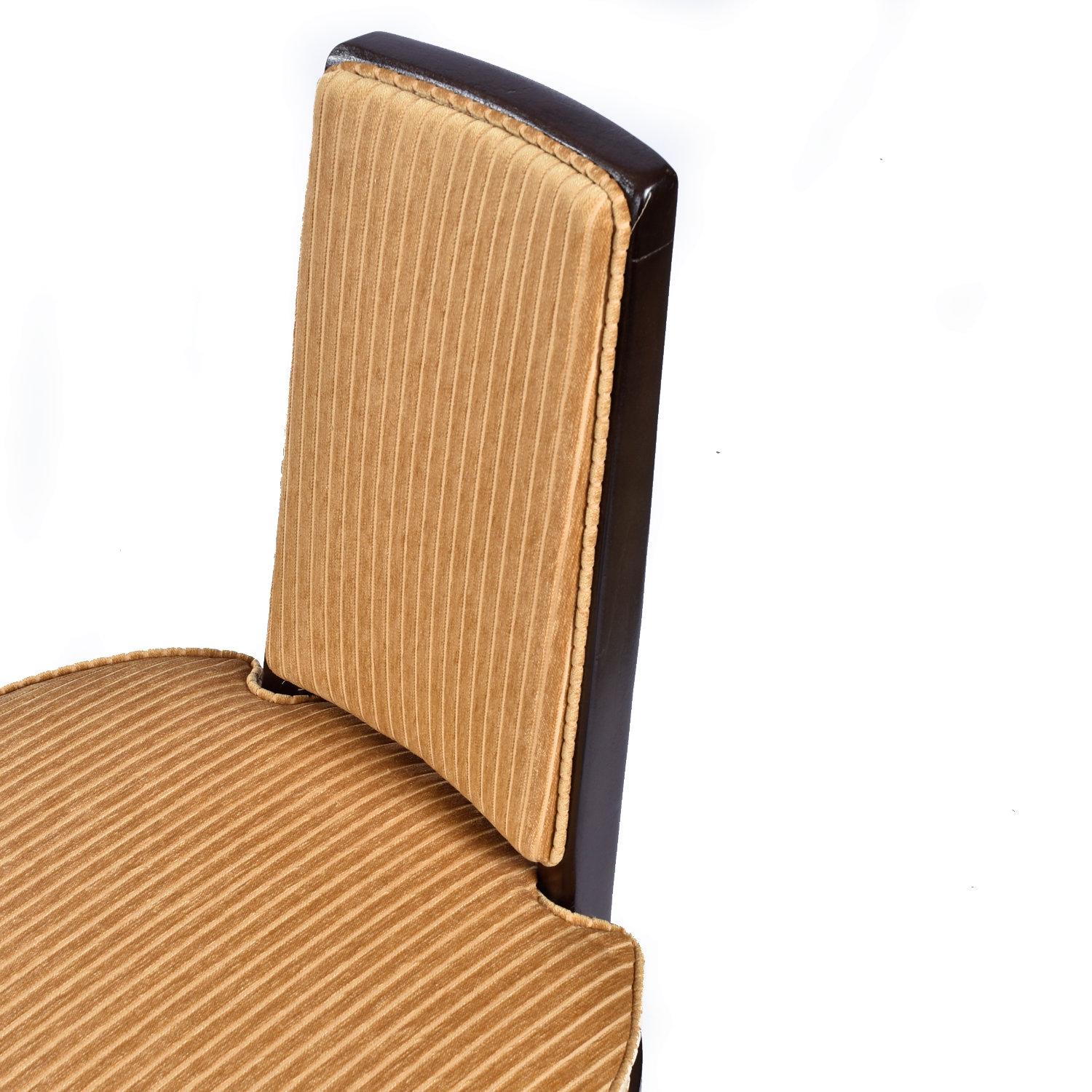 Monteverdi-Young Style Wide Mid-Century Modern Dining Chairs with Gold Fabric 2