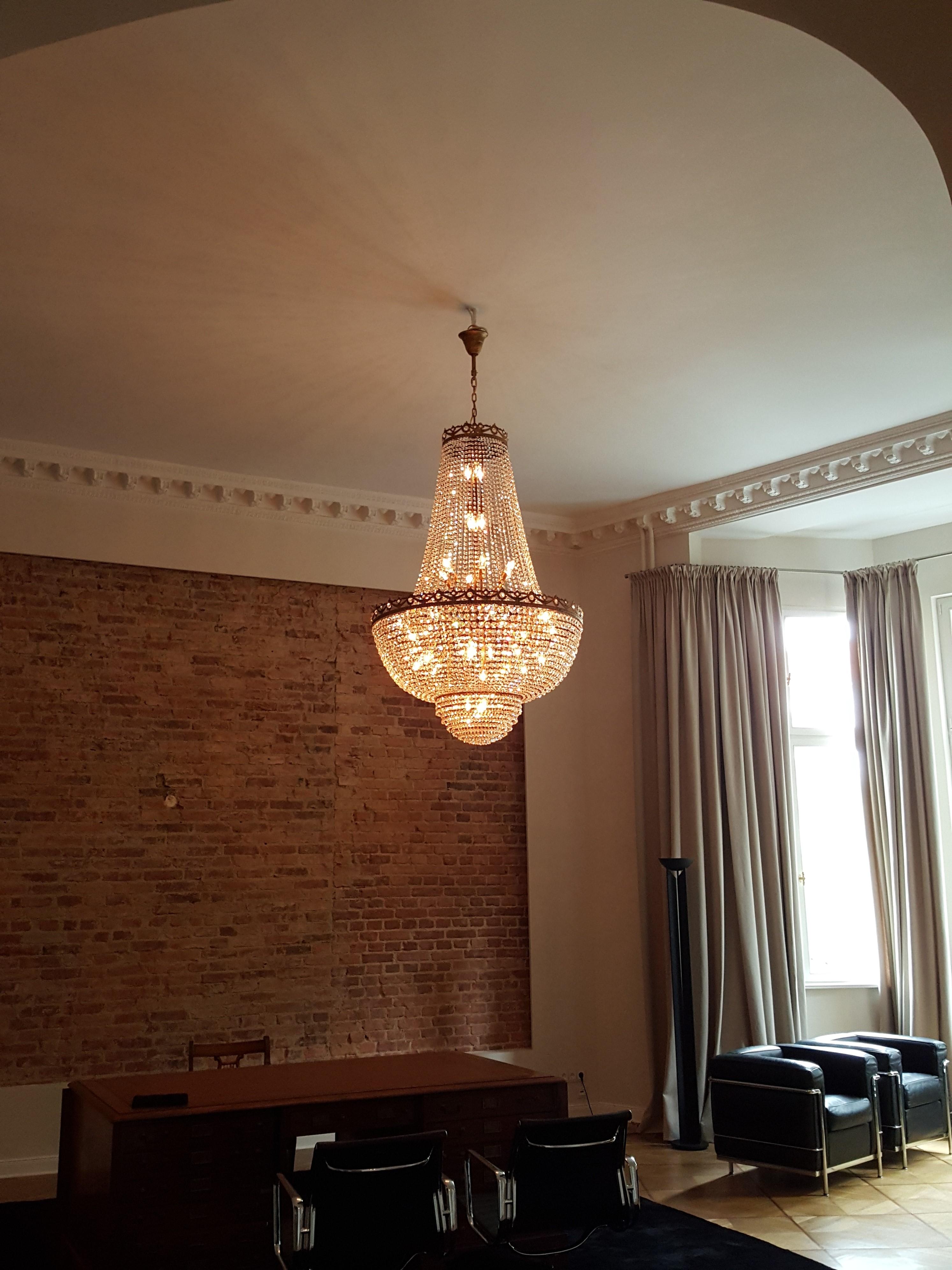 Montgolfiè Antique Lok Crystal Chandelier Empire Sac a Pearl Lamp Chateau Lustre For Sale 8
