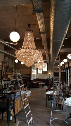 Montgolfiè Antique Lok Crystal Chandelier Empire Sac a Pearl Lamp Chateau New