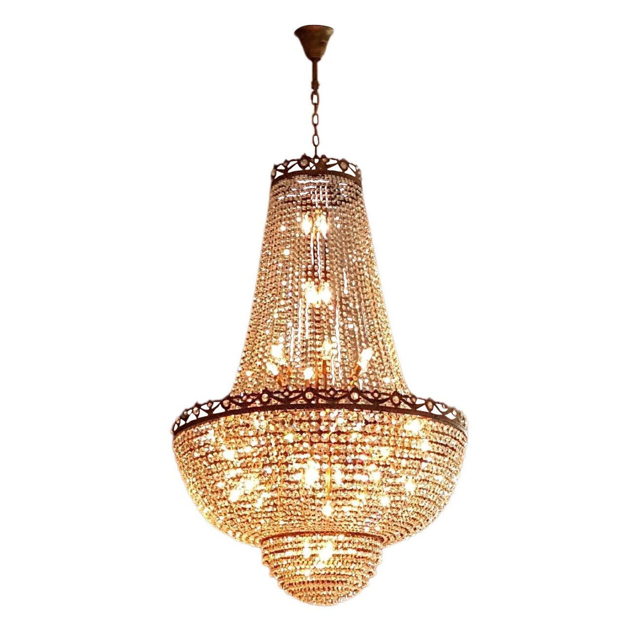 Montgolfiè Antique Lok Crystal Chandelier Empire Sac a Pearl Lámpara Chateau New