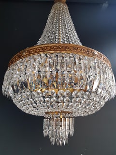 Montgolfiè Empire Brass Sac a Pearl Chandelier Crystal Lustre Ceiling Antique