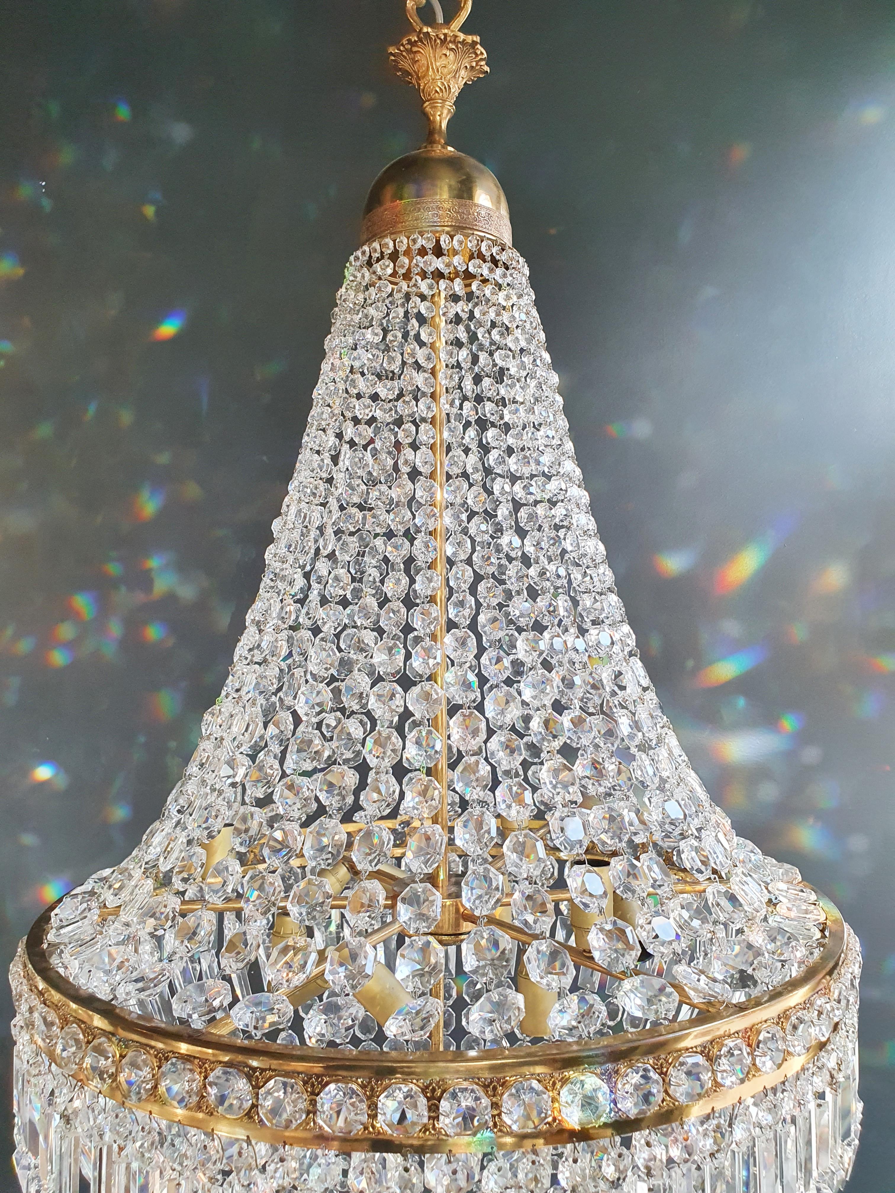 Montgolfiè Empire Brass Sac a Pearl Chandelier Crystal Lustre Ceiling Antique 1