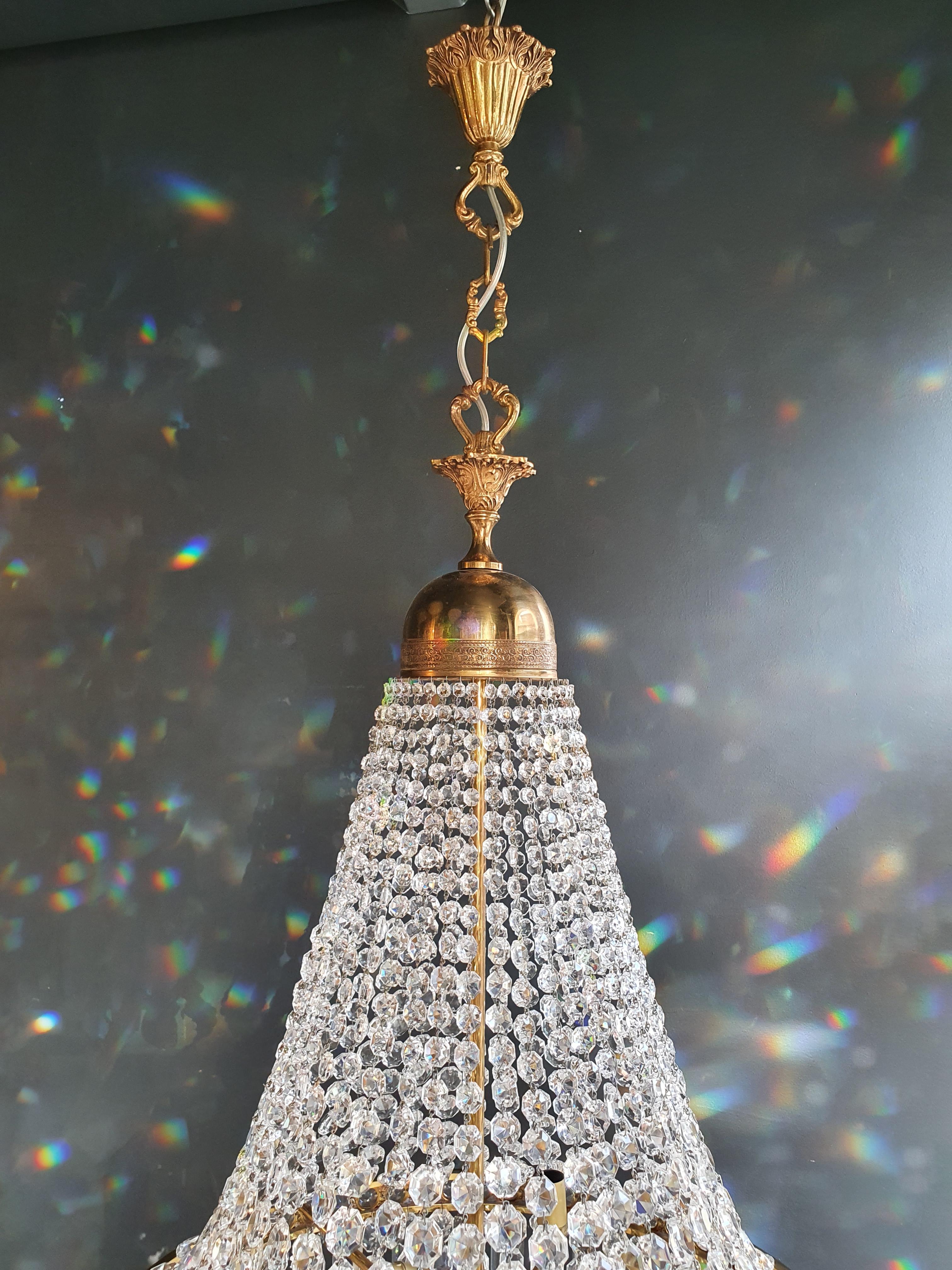 Montgolfiè Empire Brass Sac a Pearl Chandelier Crystal Lustre Ceiling Antique 2