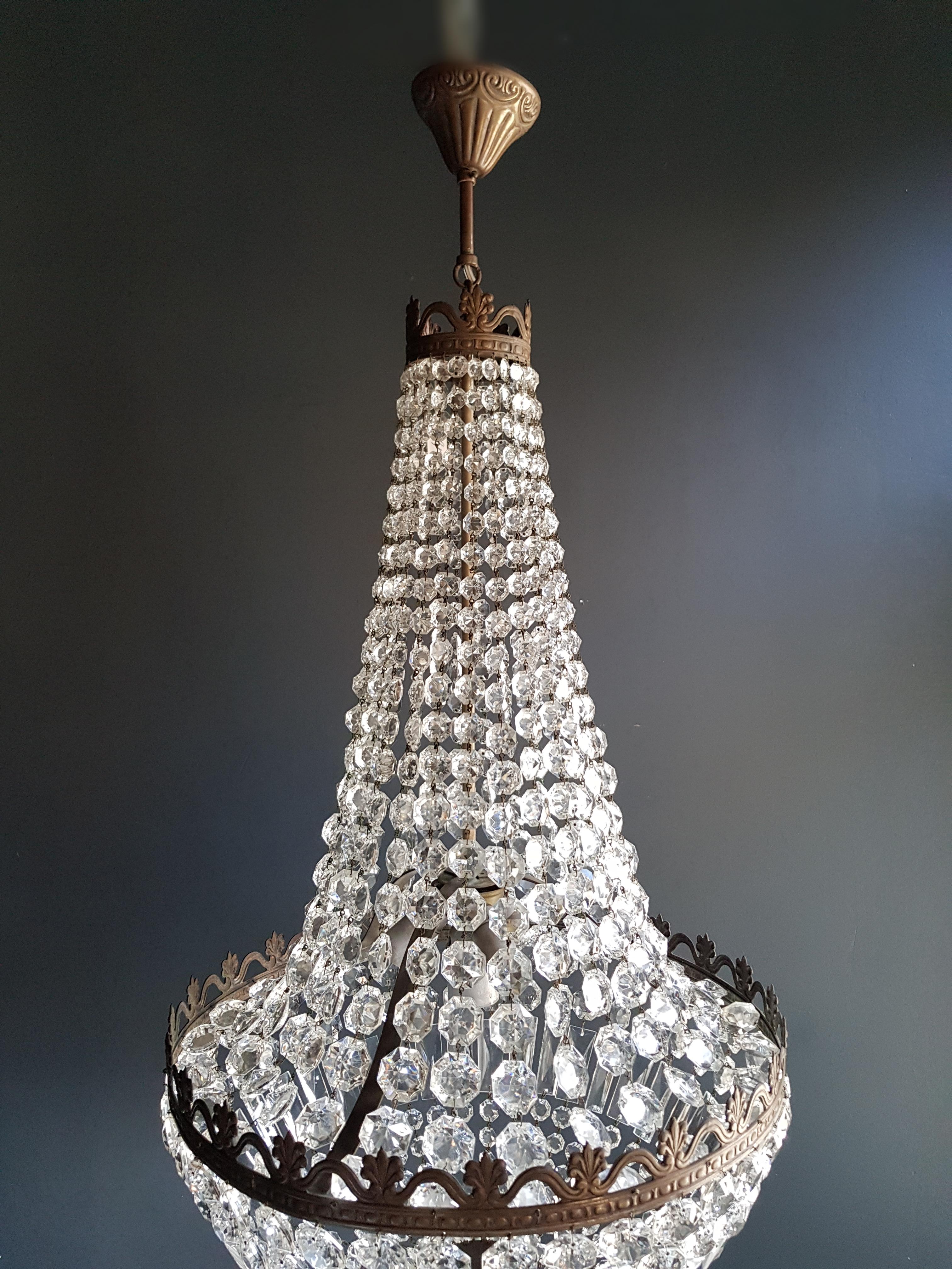 European Montgolfiè Empire Sac a Pearl Chandelier Crystal Lustre Ceiling Lamp Antique
