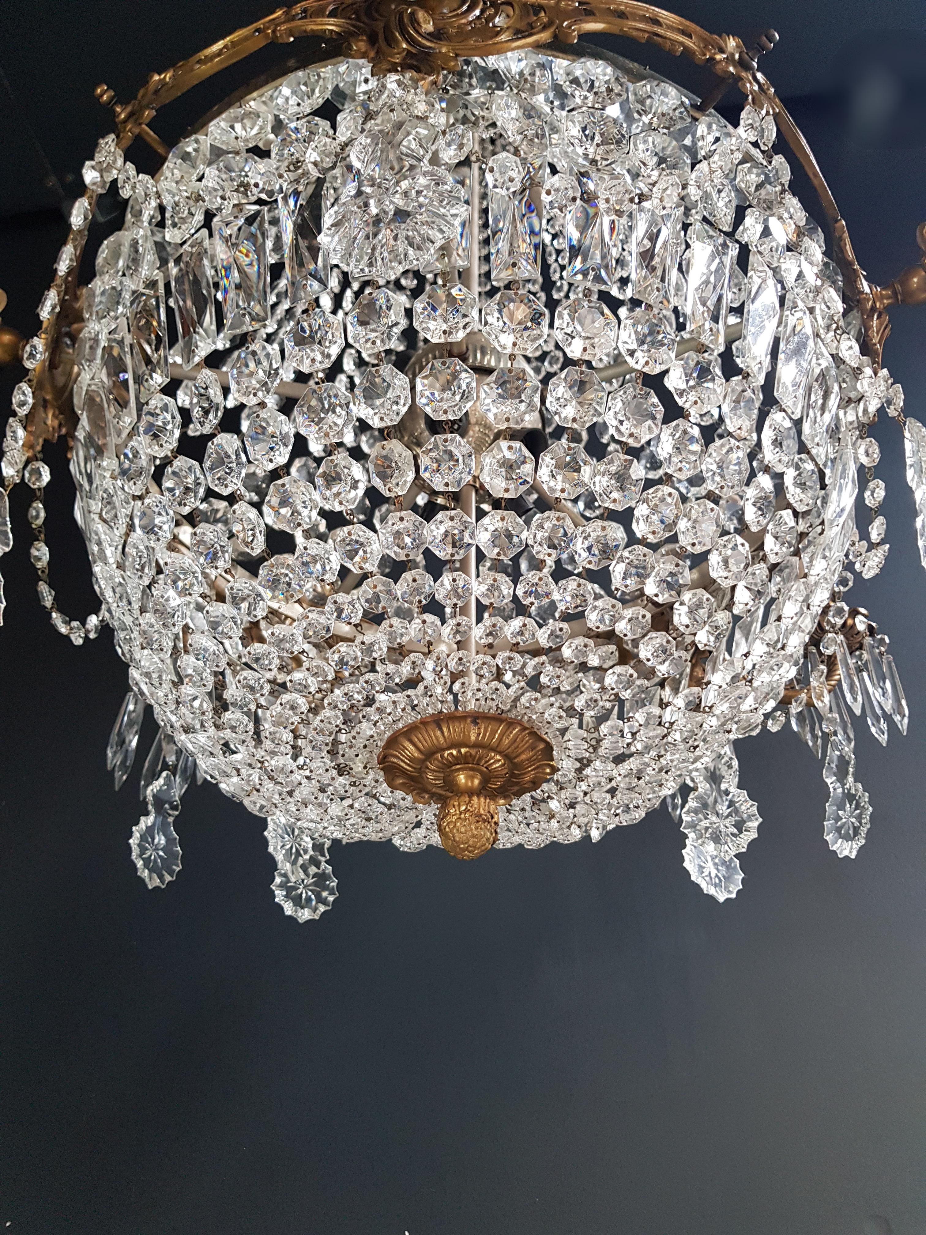 European Montgolfiè Empire Sac a Pearl Chandelier Crystal Lustre Ceiling Lamp Antique