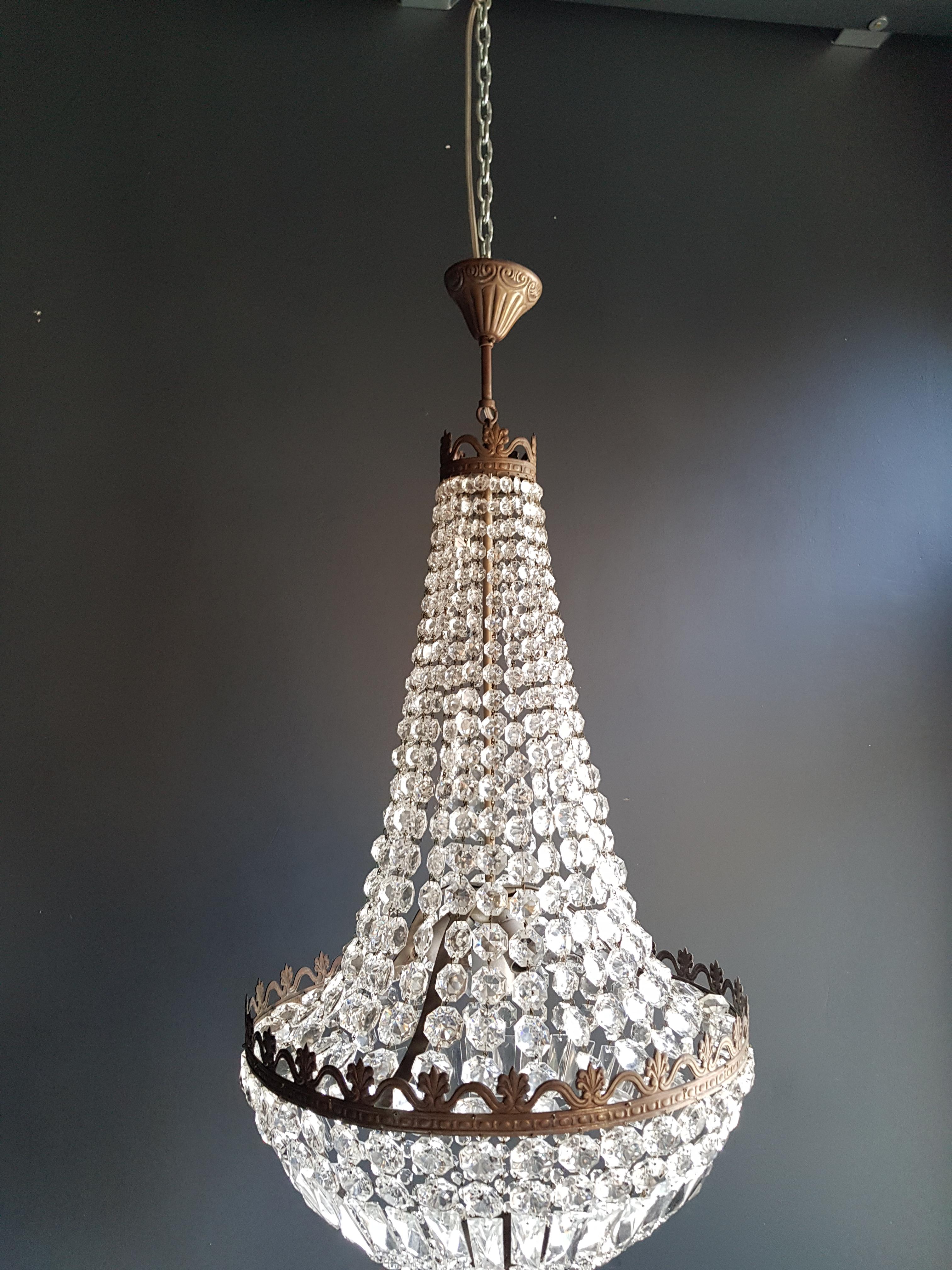 Hand-Knotted Montgolfiè Empire Sac a Pearl Chandelier Crystal Lustre Ceiling Lamp Antique
