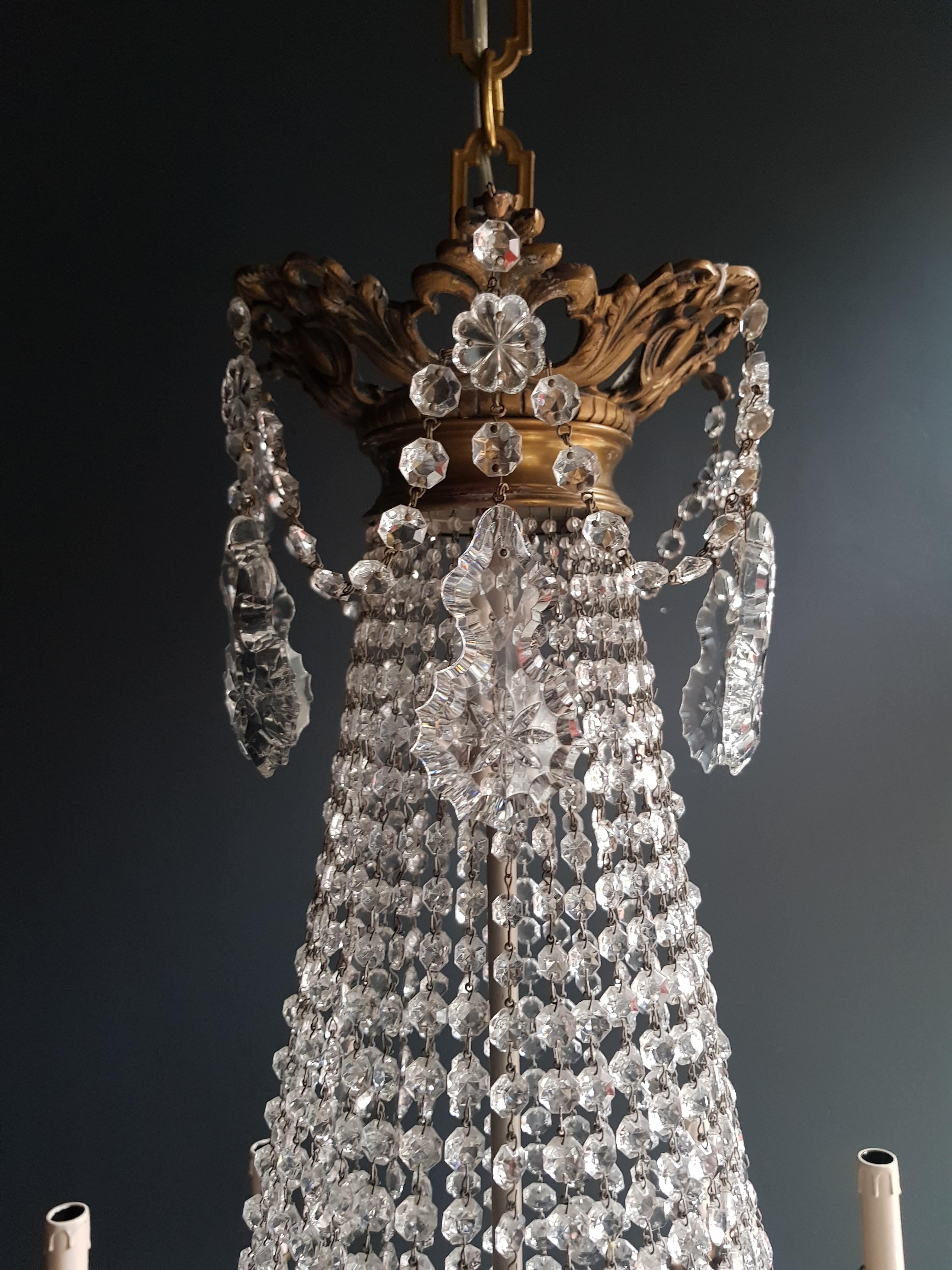 Hand-Knotted Montgolfiè Empire Sac a Pearl Chandelier Crystal Lustre Ceiling Lamp Antique