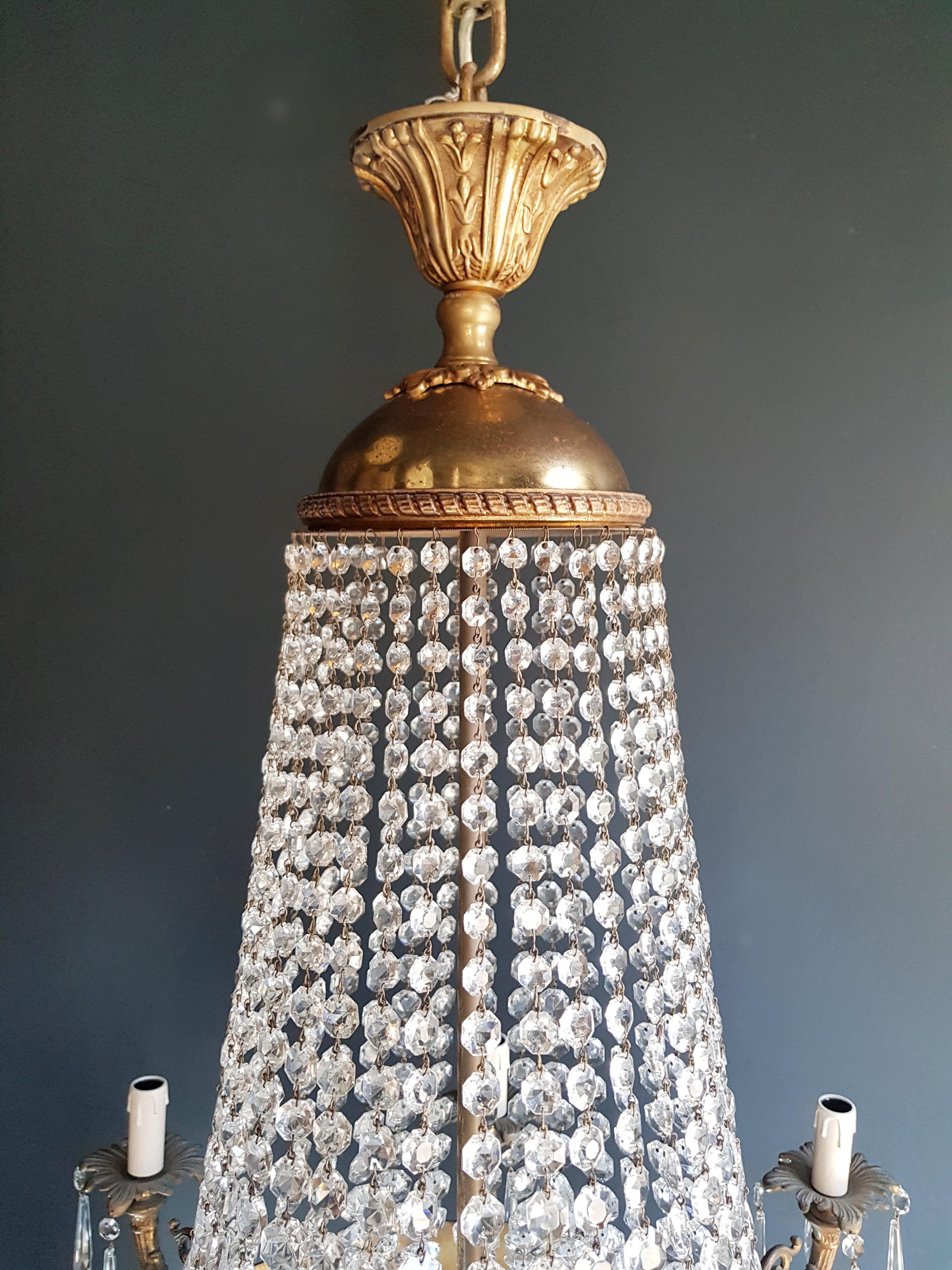 Montgolfiè Empire Sac a Pearl Chandelier Crystal Lustre Ceiling Lamp Antique (Frühes 20. Jahrhundert)