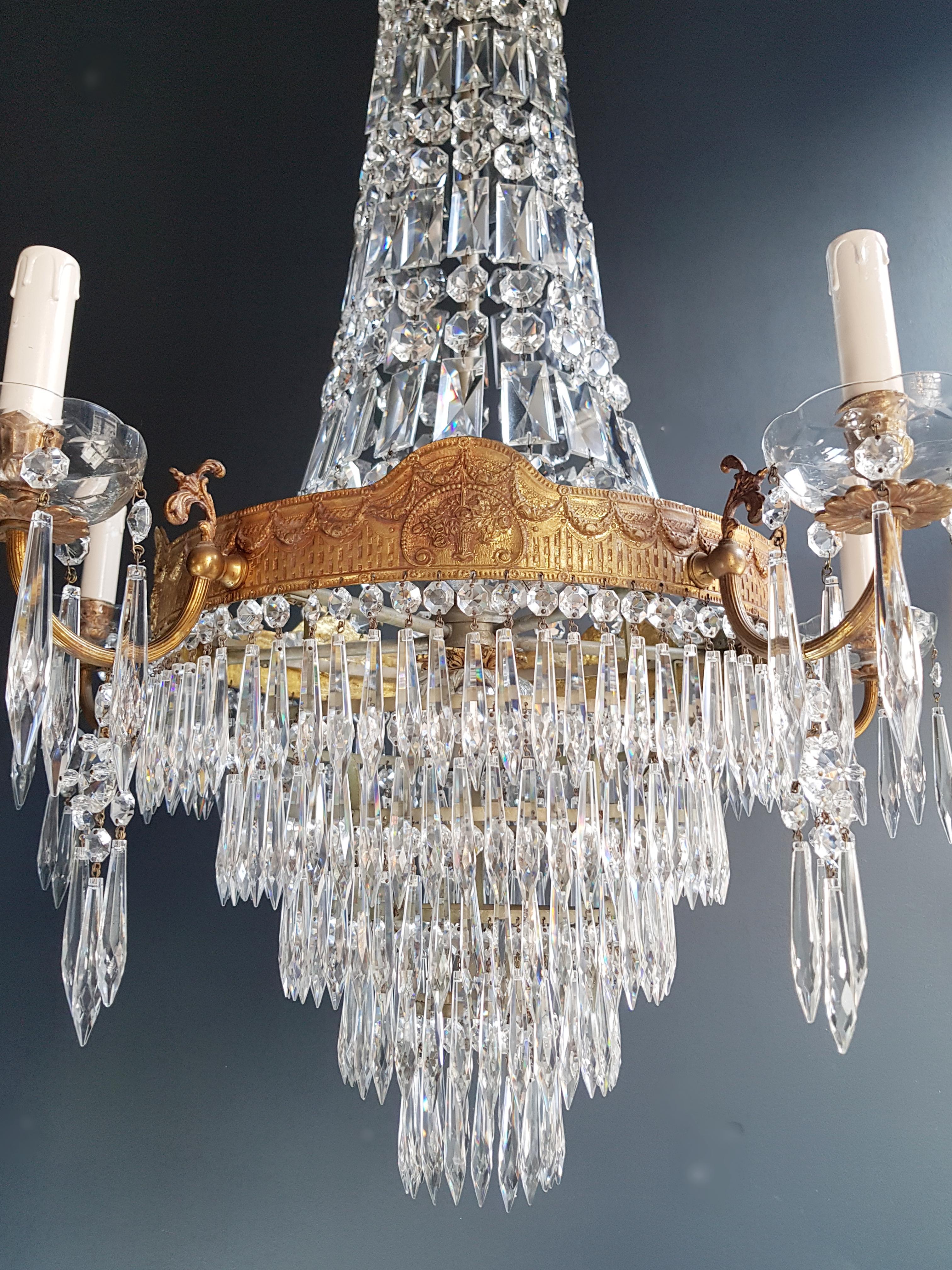 European Montgolfiè Empire Sac a Pearl Chandelier Crystal Lustre Ceiling Lamp Antique WoW